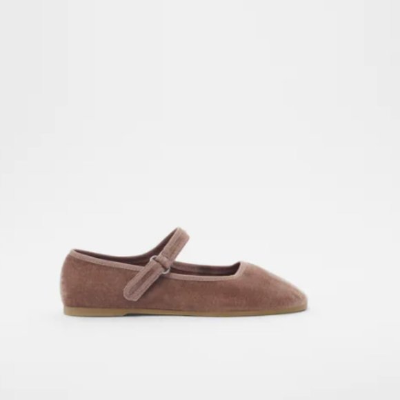 ZARA KIDS VELVET BALLET FLATS - Picture 1 of 2